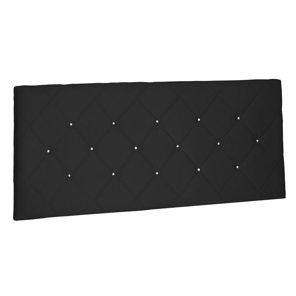 Cabeceira Painel Estofada Box Casal Queen Tânia 160cm Preto - 1