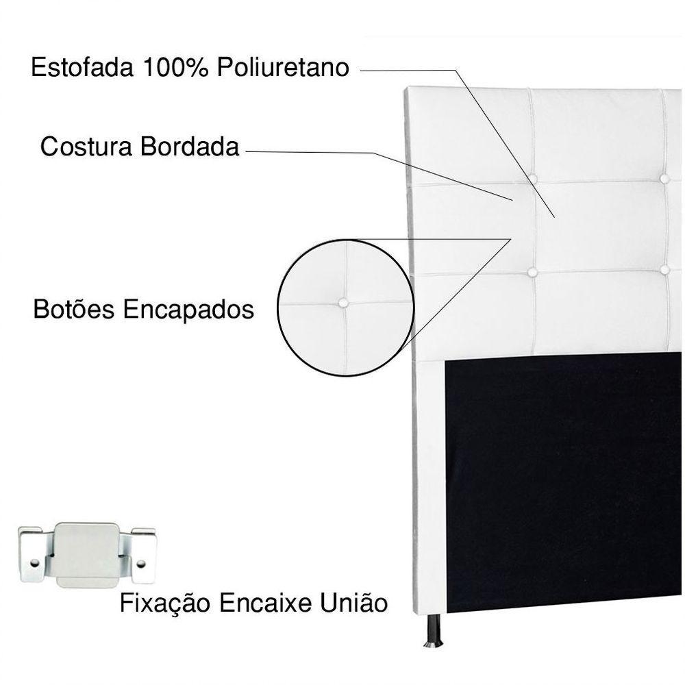 Cabeceira Queen 1,60m Roma Corano - Pallazio Cor Branco - 2
