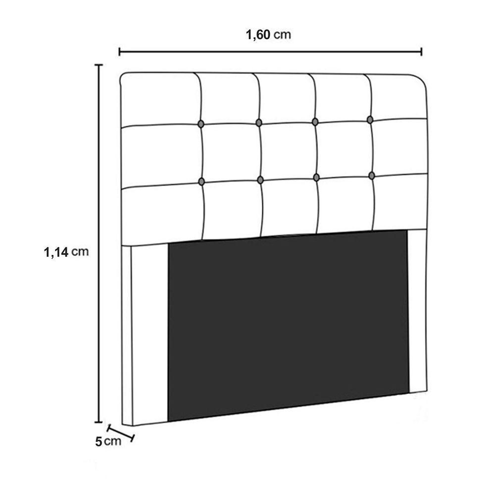 Cabeceira Queen Heloísa I02 160 Cm Suede - Marrom - 5
