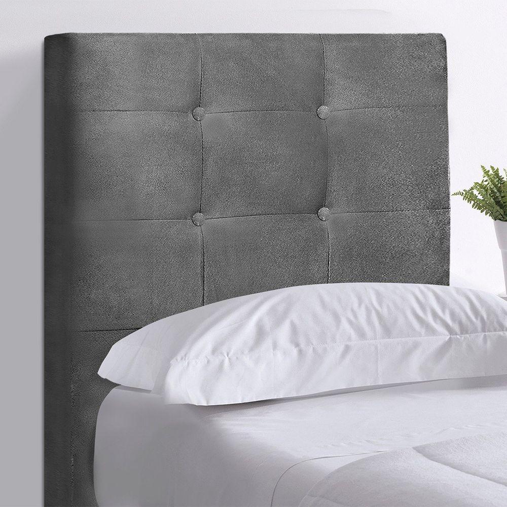 Cabeceira Solteiro Heloísa I02 90 Cm Suede - Cinza - 6