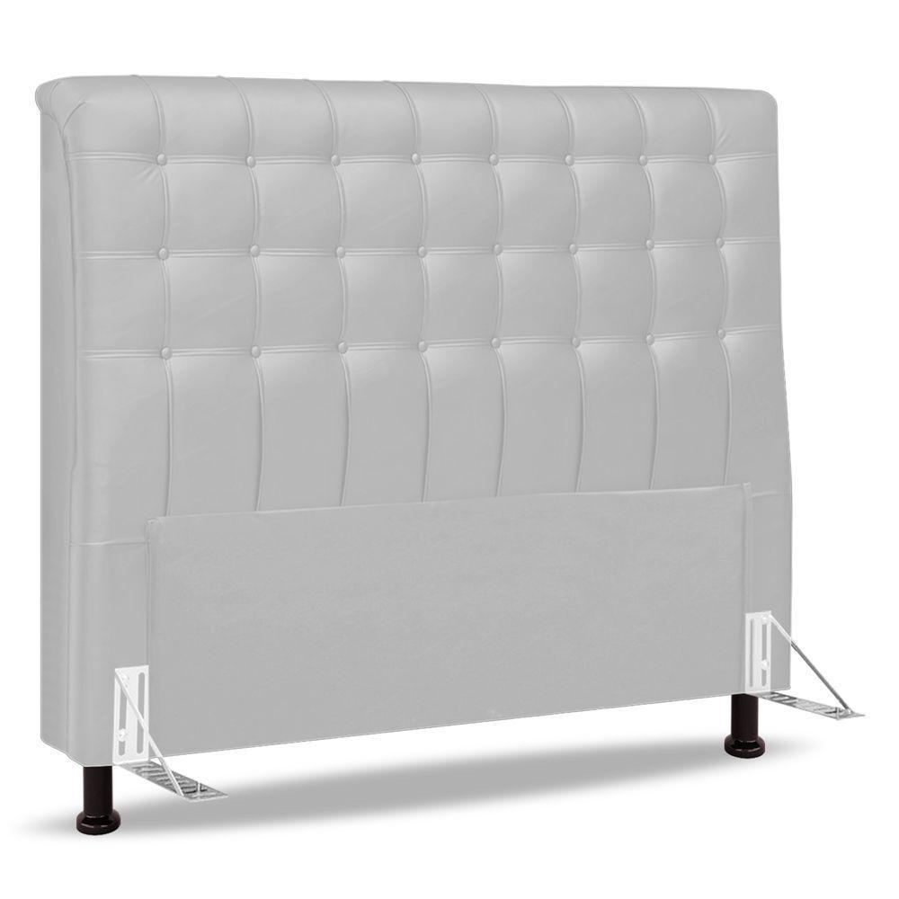 Cabeceira Cama Box Casal Ciara 140cm Botonê Com Frame Sintético Branco - 1