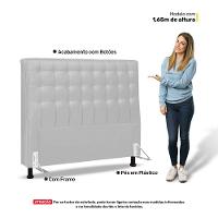 Cabeceira Cama Box Casal Ciara 140cm Botonê Com Frame Sintético Branco - 9