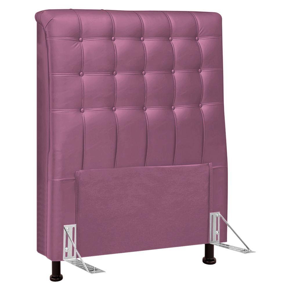 Cabeceira Cama Box Solteiro Ciara 90cm Botonê Com Frame Suede Rosa - 1