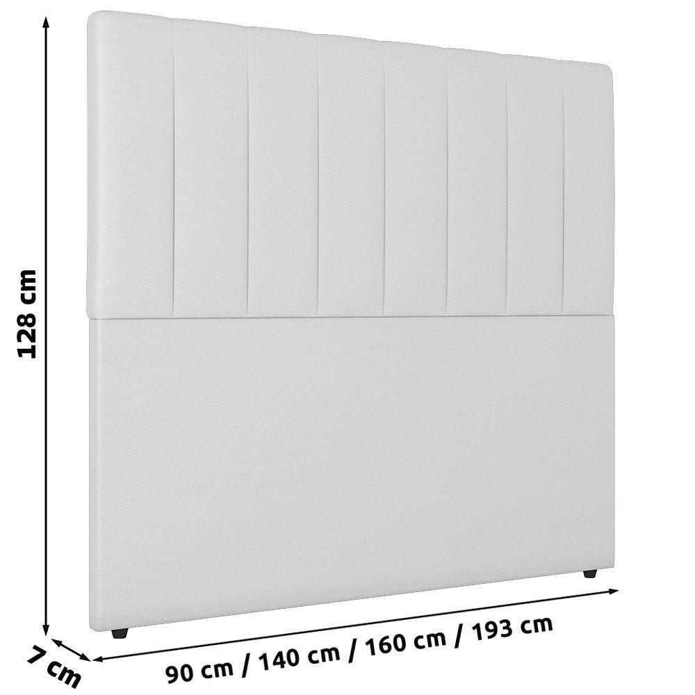 Cabeceira Cama Box Casal Queen Size Ivana 160cm Sintético Branco - 4