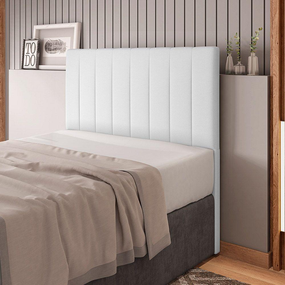 Cabeceira Cama Box Casal Queen Size Ivana 160cm Sintético Branco - 6