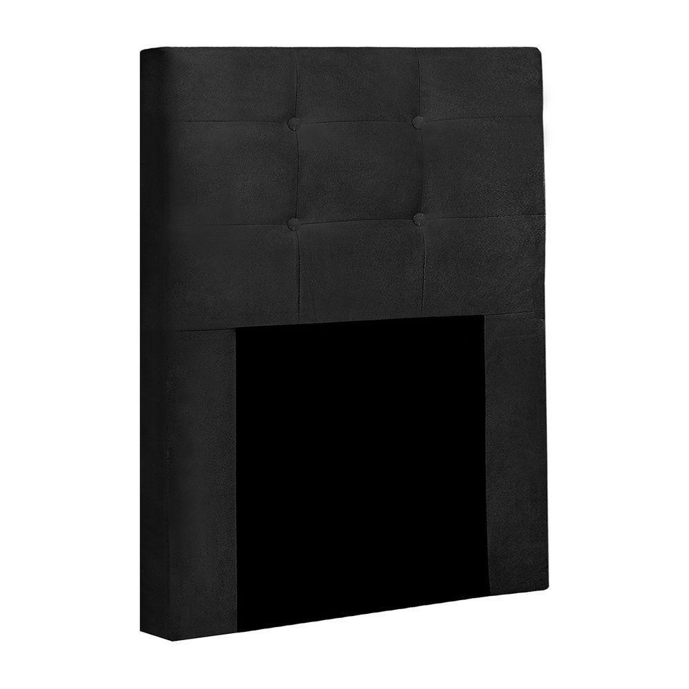 Cabeceira Solteiro Heloísa I02 90 Cm Suede - Preto - 1
