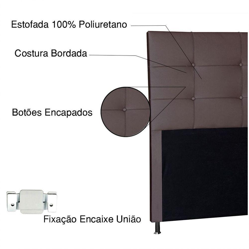 Cabeceira King 1,95m Roma Corano - Pallazio Cor Marrom - 2