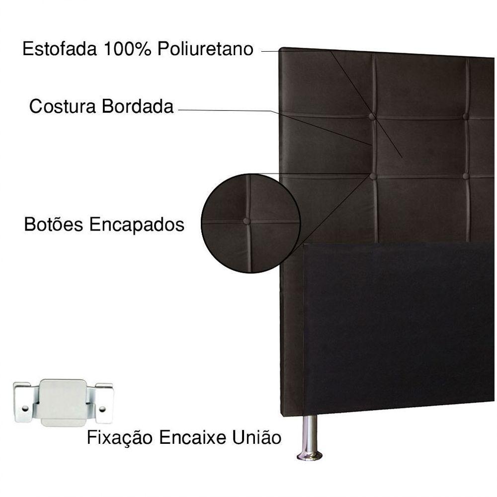 Cabeceira Queen 1,60m Roma Suede - Pallazio Cor Marrom - 2