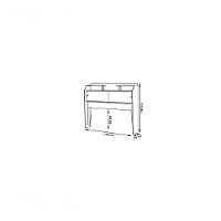 Cabeceira Box Casal 1,38cm Elisa Branco Branco/preto - 2