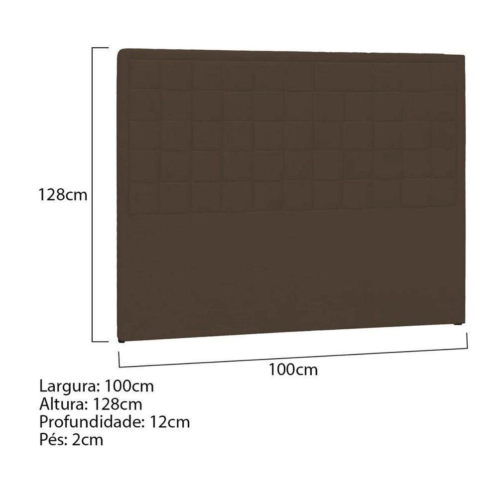 Cabeceira Solteiro Palermo P04 100 Cm Suede Marrom Tca 942 - 5