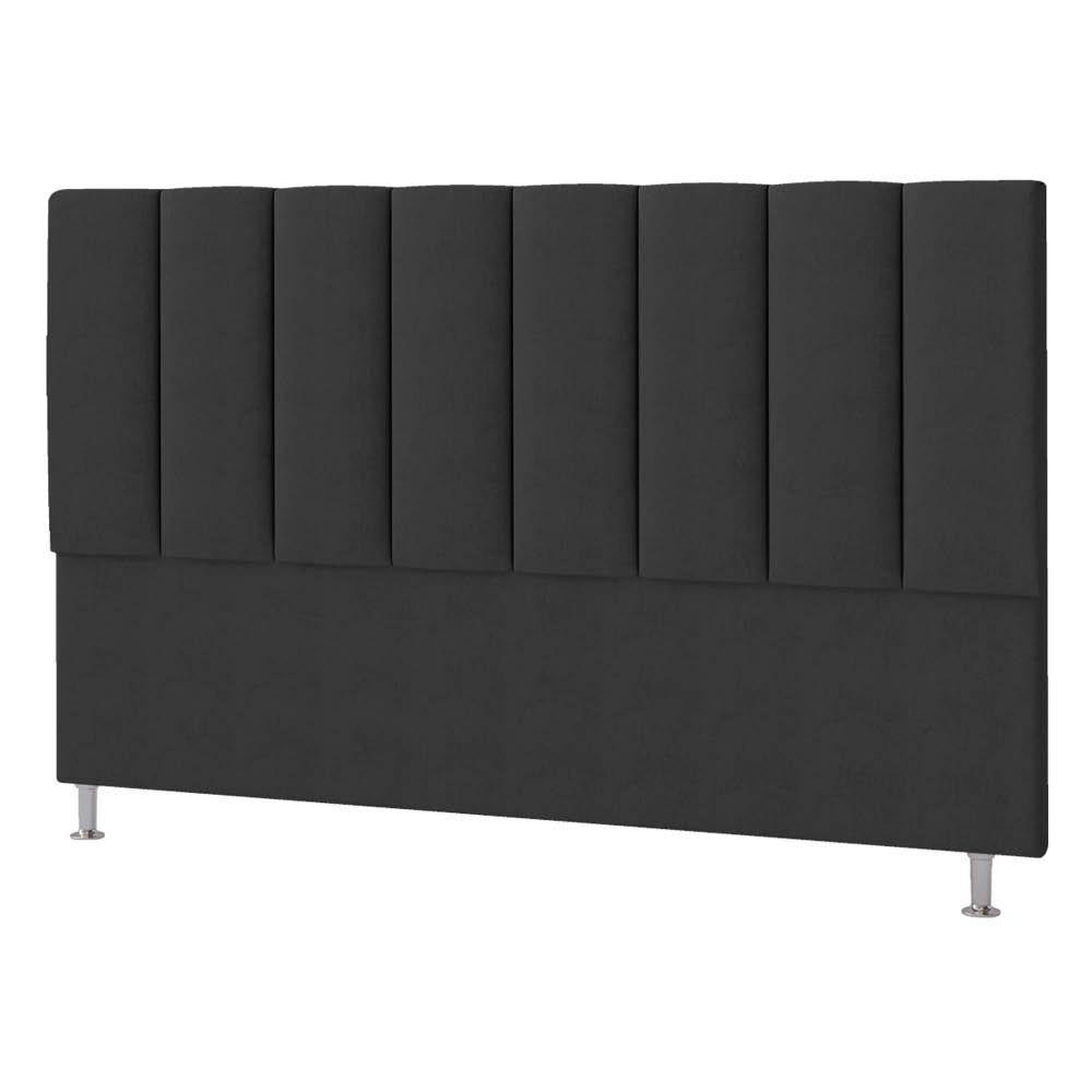 Cabeceira Solteiro Hannover P04 90 Cm Suede Preto Tca 944 - 4