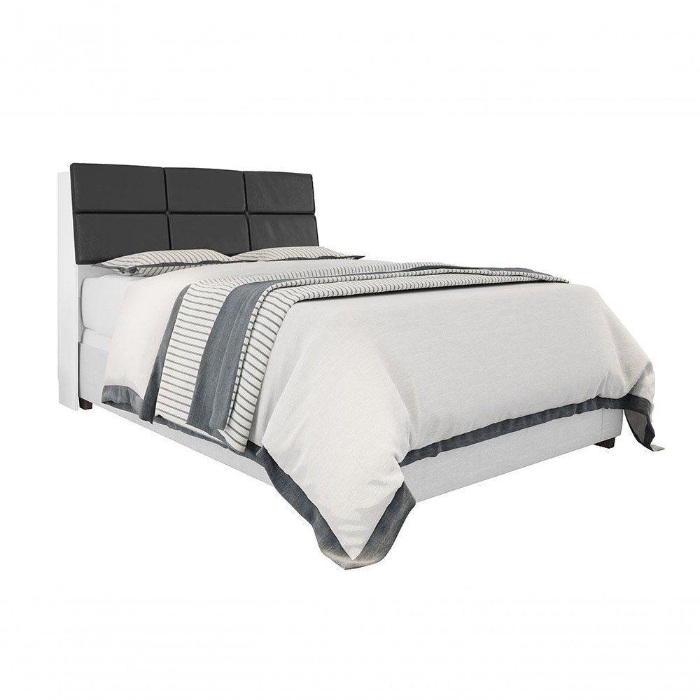 Cabeceira Box Casal 1,38 Isis Branco Com Painel Class Preto - 5