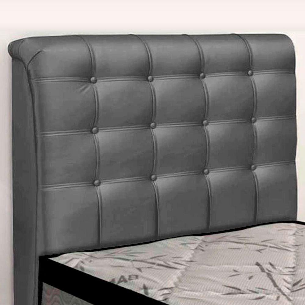 Cabeceira Cama Box Solteiro Ciara 90cm Botonê Com Frame Linho Cinza - 6
