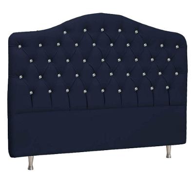 Cabeceira Solteiro P04 90 Cm Suede Azul Marinho Tca 948