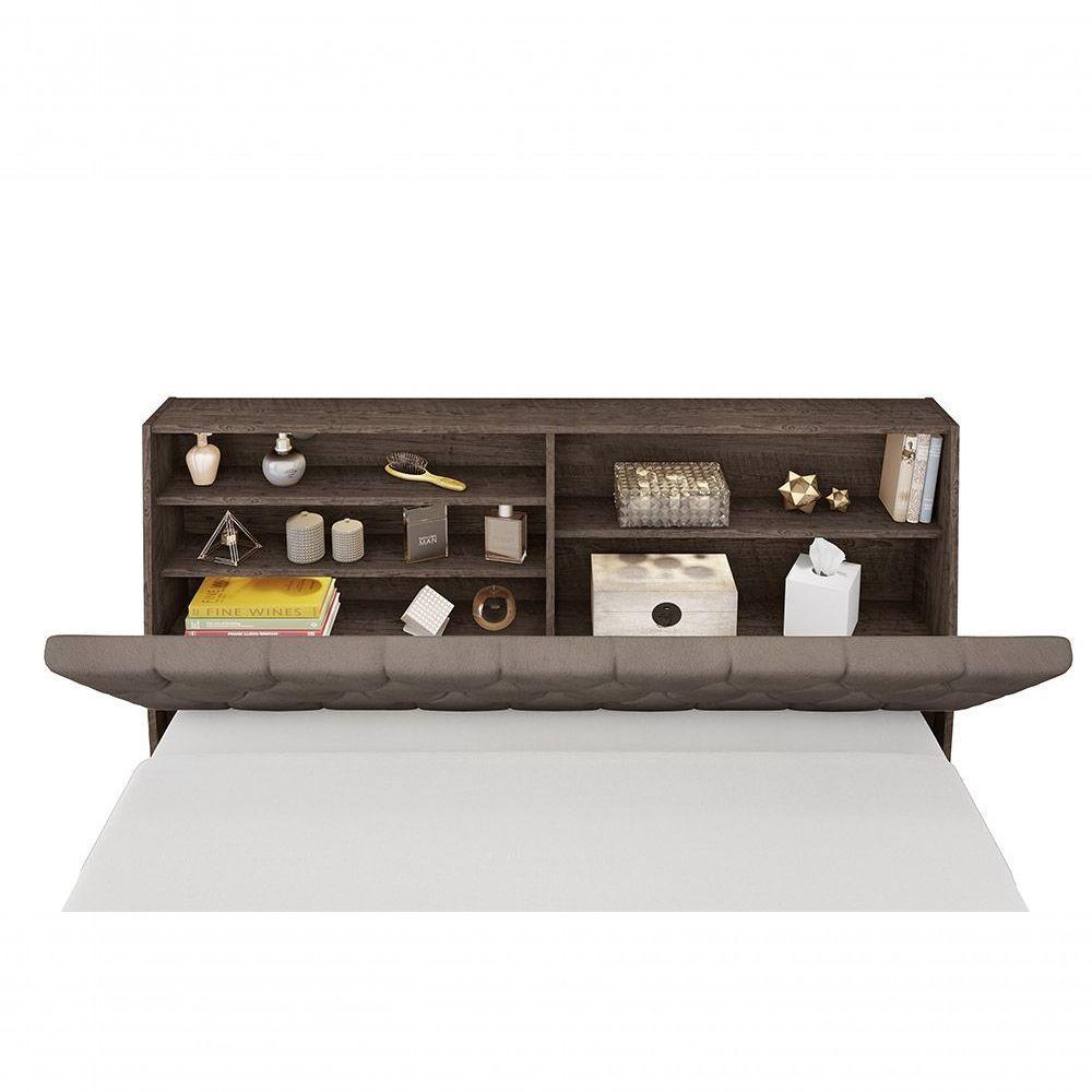 Cabeceira Box Queen 1,58 Chocolate Com Capitonê Capuccino - 4