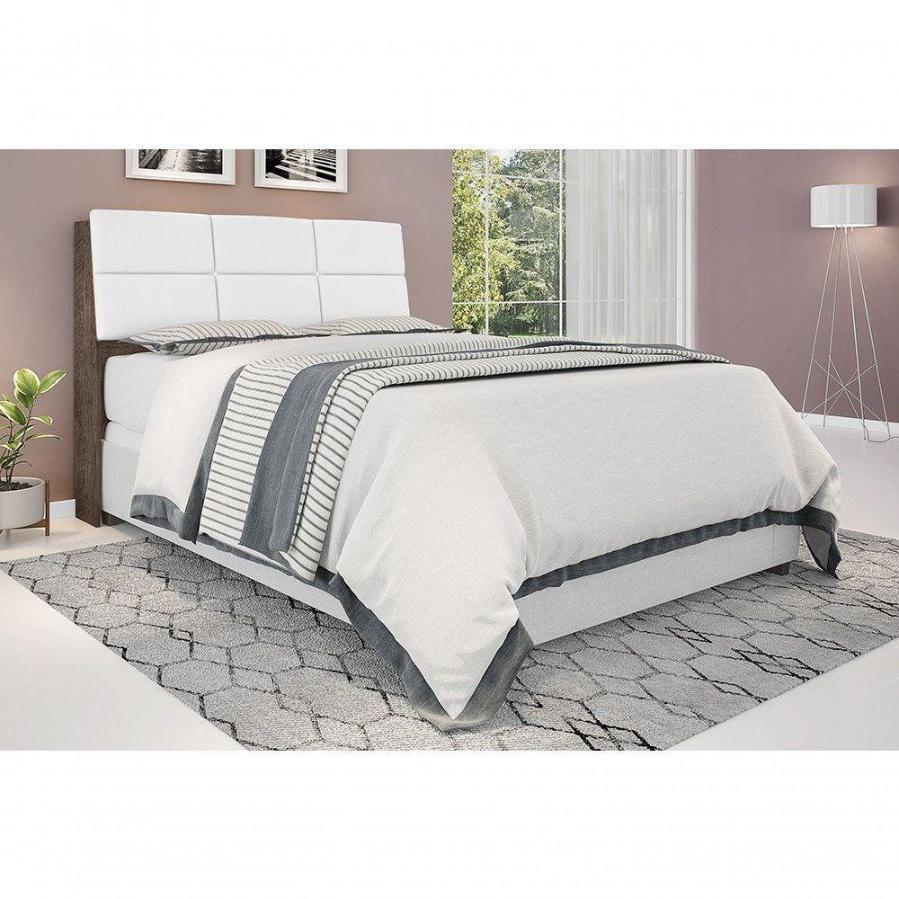 Cabeceira Box Queen 1,58 Chocolate Com Painel Class Branco - 1