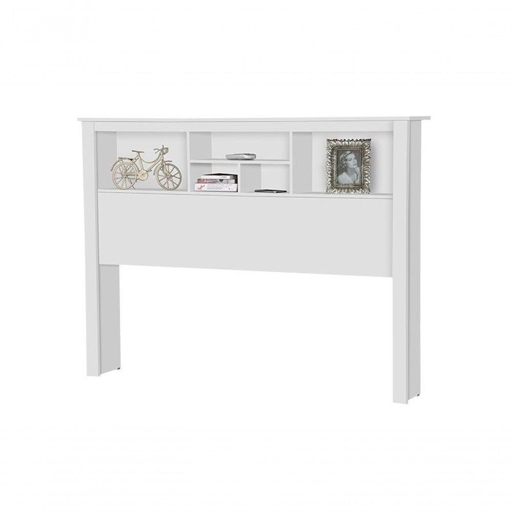 Cabeceira Casal 1,40 Havana Com Nichos Branco - 6