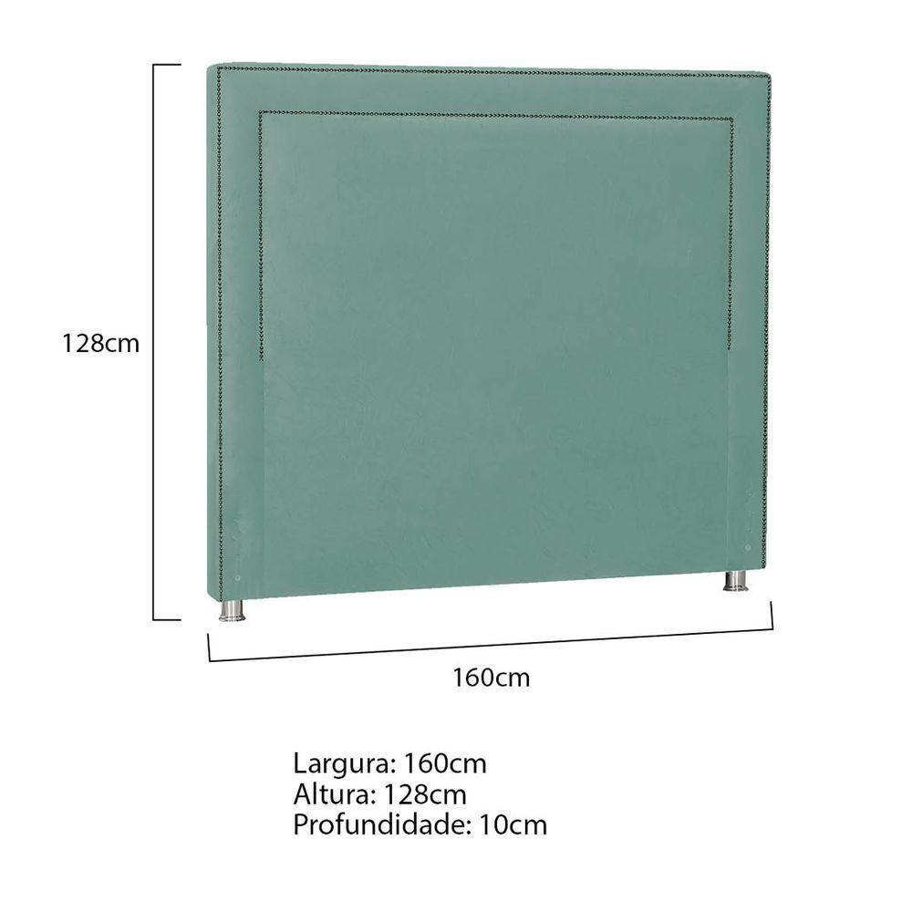 Cabeceira Queen Moscou P04 160 Cm Suede Turquesa Tca 946 - 5