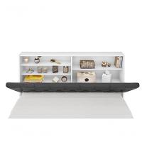 Cabeceira Box Queen 1,58 Isis Branco Com Painel Class Preto - 3