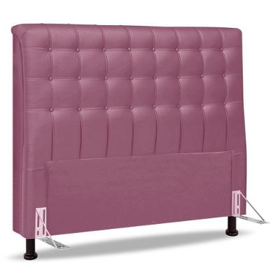 Cabeceira Cama Box Casal Ciara 140cm Botonê Com Frame Suede Rosa