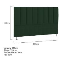 Cabeceira Solteiro Hannover P04 100 Cm Suede Verde Tca 947 - 5