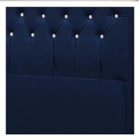 Cabeceira Solteiro P04 90 Cm Suede Azul Marinho Tca 948 - 2
