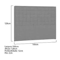 Cabeceira Solteiro Palermo P04 100 Cm Suede Cinza Tca 940 - 5