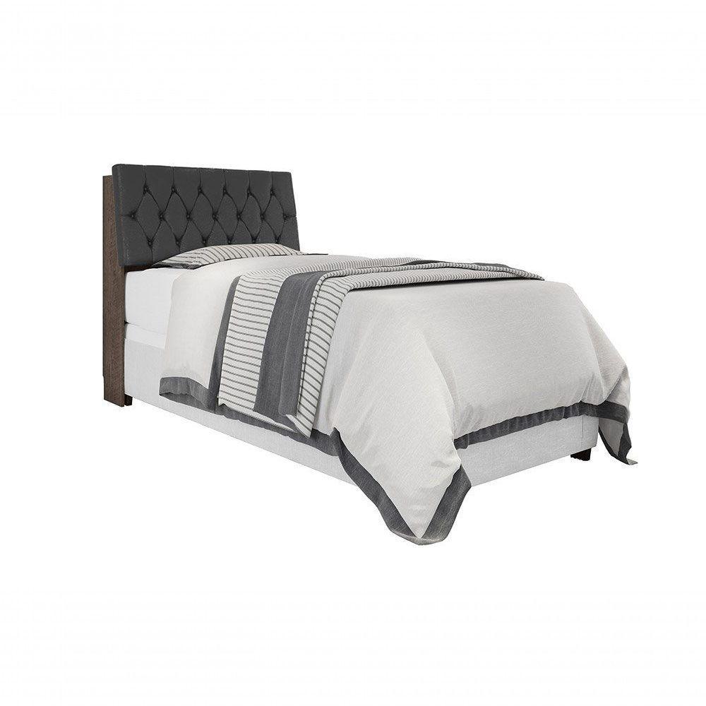 Cabeceira Box Solteiro 0,88 Chocolate Com Capitonê Preto - 5