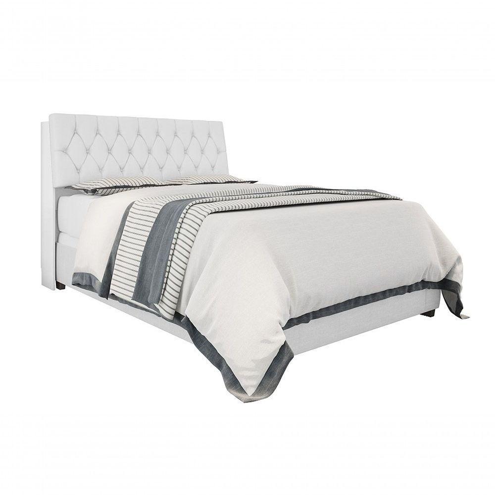 Cabeceira Box Casal 1,38 Isis Branco Com Capitonê Branco - 4