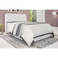 Cabeceira Box Casal 1,38 Isis Branco Com Capitonê Branco - 1