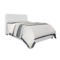 Cabeceira Box Casal 1,38 Isis Branco Com Capitonê Branco