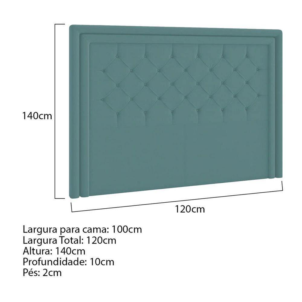 Cabeceira Solteiro P04 100 Cm Suede Turquesa Tca 946 - 5