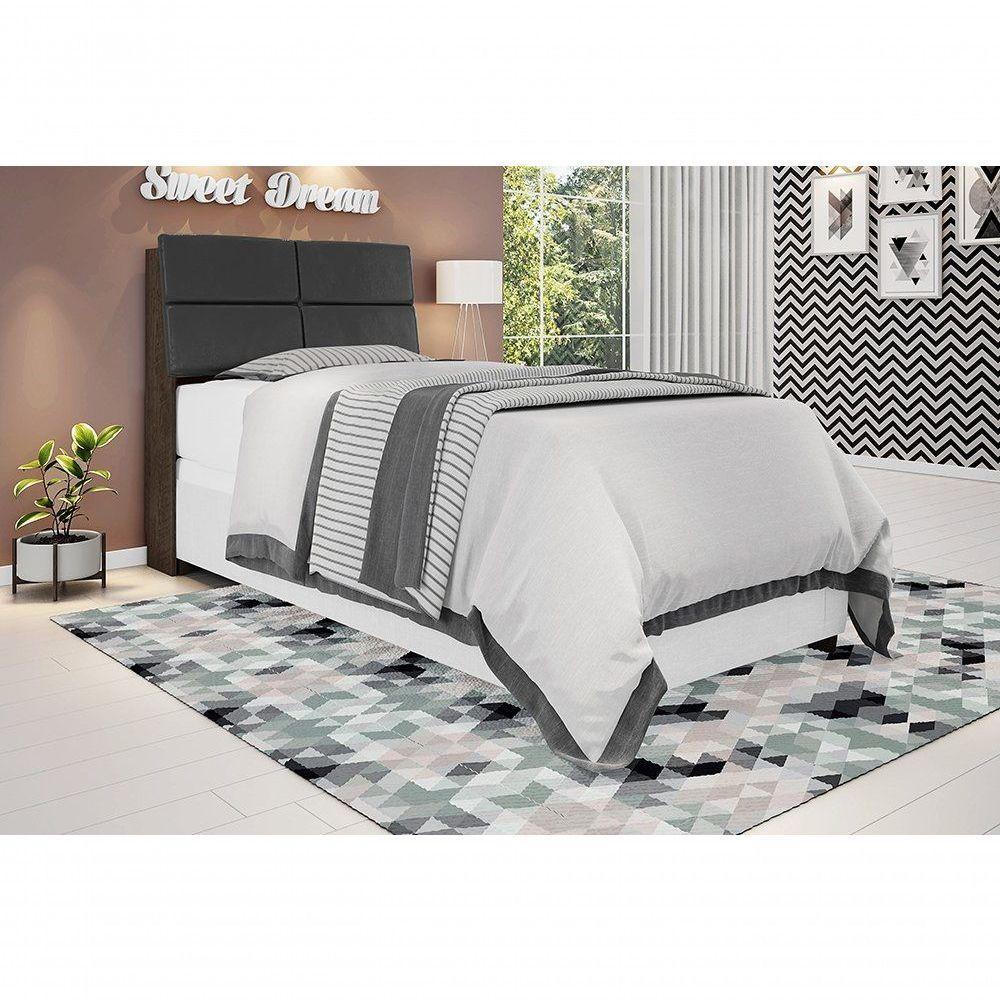 Cabeceira Box Solteiro 0,88 Isis Chocolate Com Painel Class - 1