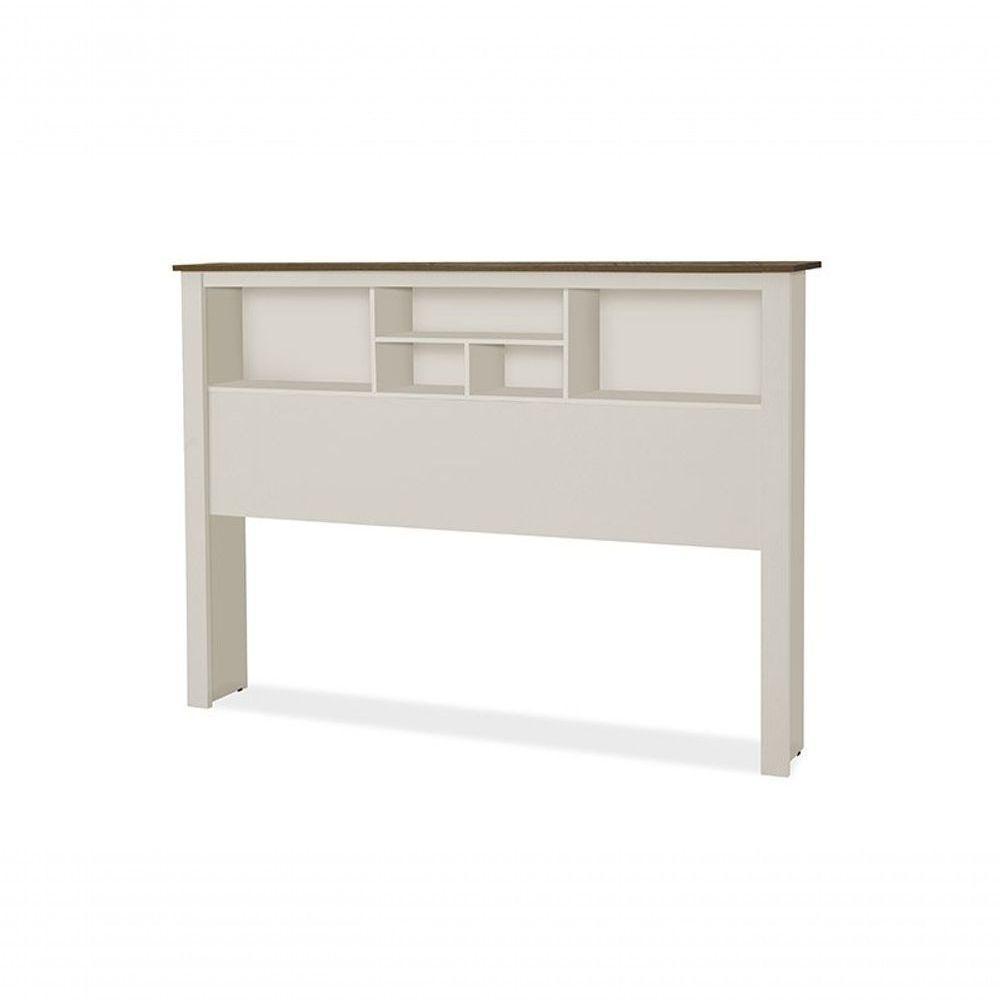 Cabeceira Casal 1,40 Havana Com Nichos Off White Madeira - 3