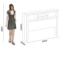 Cabeceira Casal 1,40 Havana Com Nichos Off White Madeira - 2