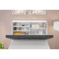 Cabeceira Box Solteiro 0,88 Isis Branco Com Capitonê Preto - 5