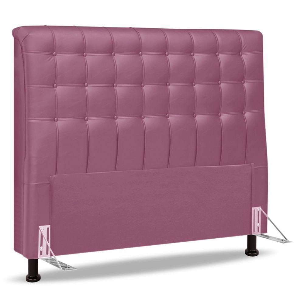 Cabeceira Cama Box Casal Queen Size Ciara 160cm Botonê Com Frame Suede Rosa - 1
