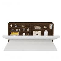 Cabeceira Box Casal 1,38 Isis Malbec Com Capitonê Branco