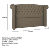 Cabeceira Solteiro Lyon P04 100 Cm Suede Marrom Claro - 8