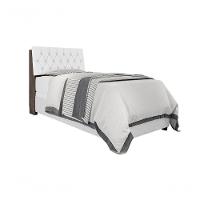 Cabeceira Box Solteiro 0,88 Chocolate Com Capitonê Branco - 9