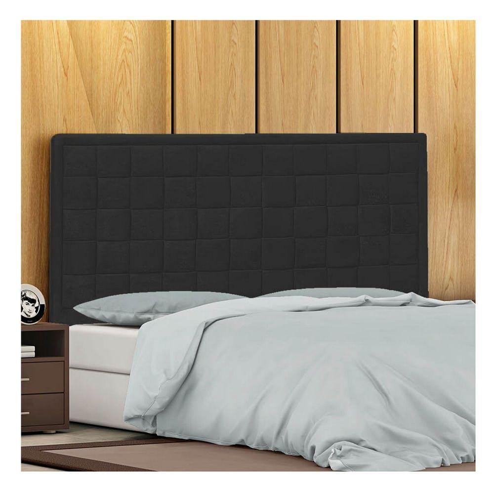 Cabeceira Solteiro Palermo P04 100 Cm Suede Preto Tca 944 - 6
