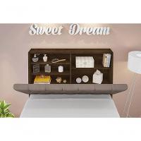 Cabeceira Box Solteiro 0,88 Malbec Com Capitonê Capuccino