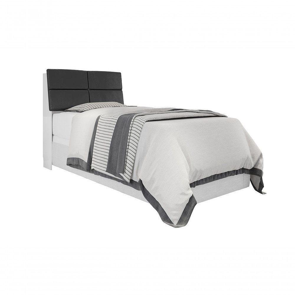 Cabeceira Box Solteiro 0,88 Branco Com Painel Class Preto - 8