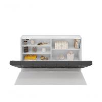 Cabeceira Box Solteiro 0,88 Branco Com Painel Class Preto - 9