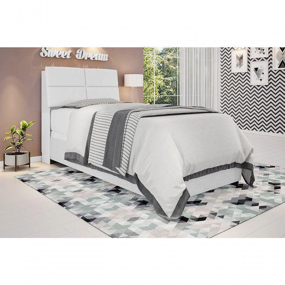 Cabeceira Box Solteiro 0,88 Branco Com Painel Class Branco - 1