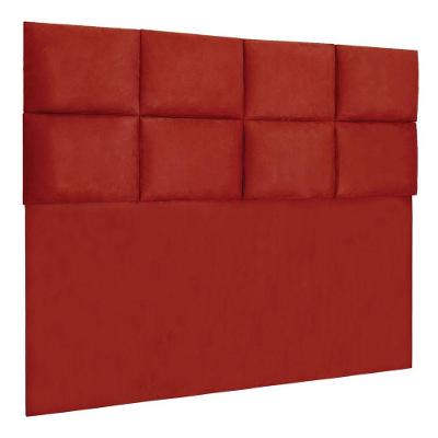 Cabeceira Modulada Solteiro 0,90m Lorena Suede Cor Vermelho