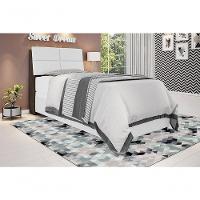 Cabeceira Box Solteiro 0,88 Chocolate Com Painel Branco - 1