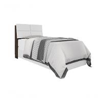 Cabeceira Box Solteiro 0,88 Chocolate Com Painel Branco - 5