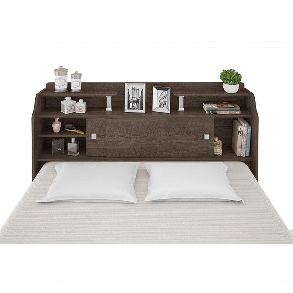 Cabeceira Box Queen 1,58cm Elisa Chocolate Framar Móveis - 5