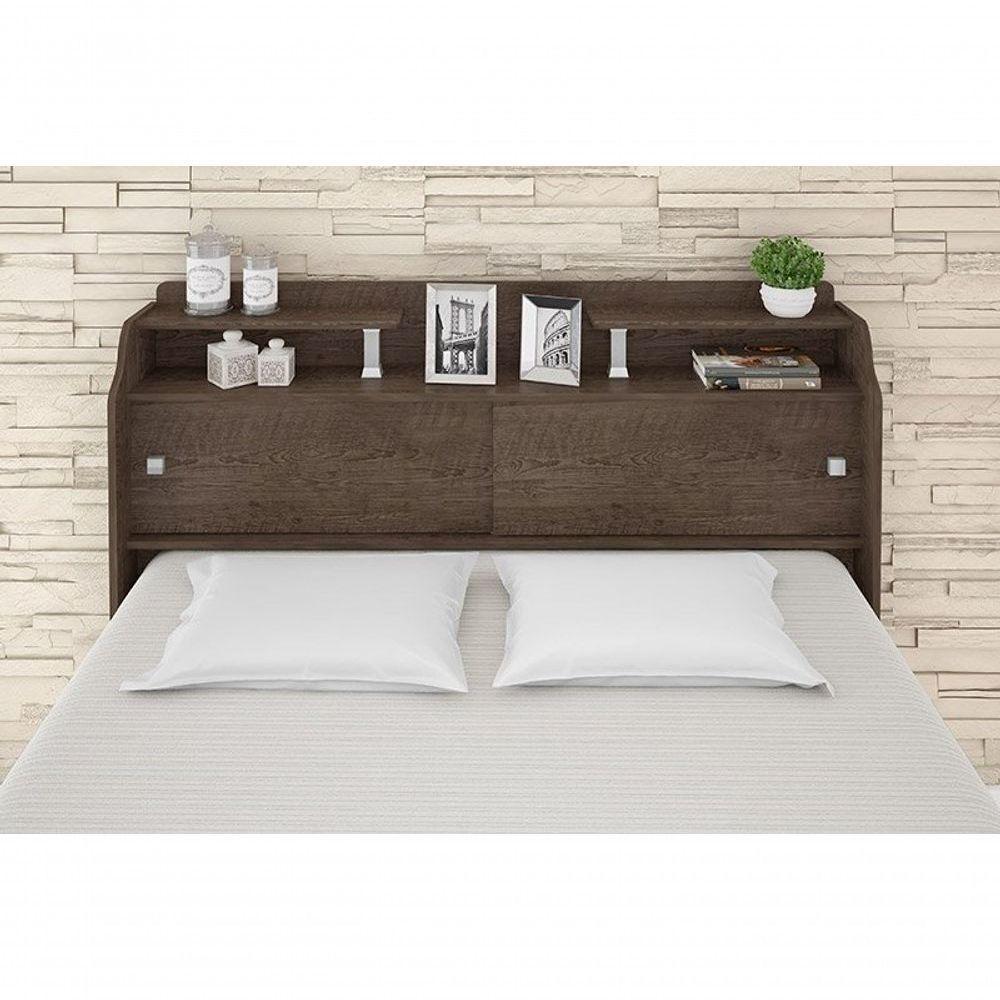 Cabeceira Box Queen 1,58cm Elisa Chocolate Framar Móveis - 6